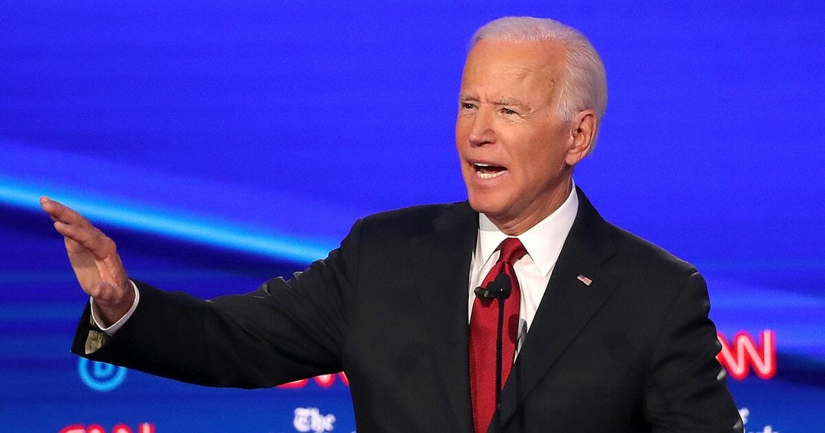 Former Vice President Joe Biden during the Democratic Presidential Debate at Otterbein University on Oct. 15, 2019, in Westerville, Ohio.