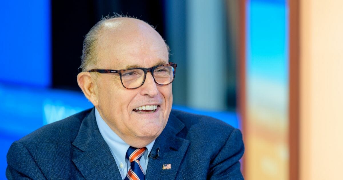 Former New York City Mayor and attorney to President Donald Trump Rudy Giuliani visits "Mornings With Maria" with anchor Maria Bartiromo at Fox Business Network Studios on Sept. 23, 2019, in New York City.