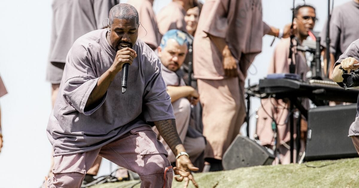 Kanye West performs at his Sunday Service during the 2019 Coachella Valley Music And Arts Festival on April 21, 2019, in Indio, California.