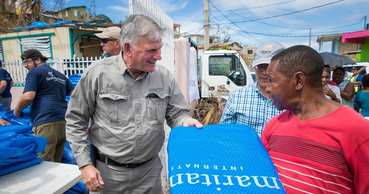 Evangelist and humanitarian Franklin Graham seen during a Samaritan's Purse operation.