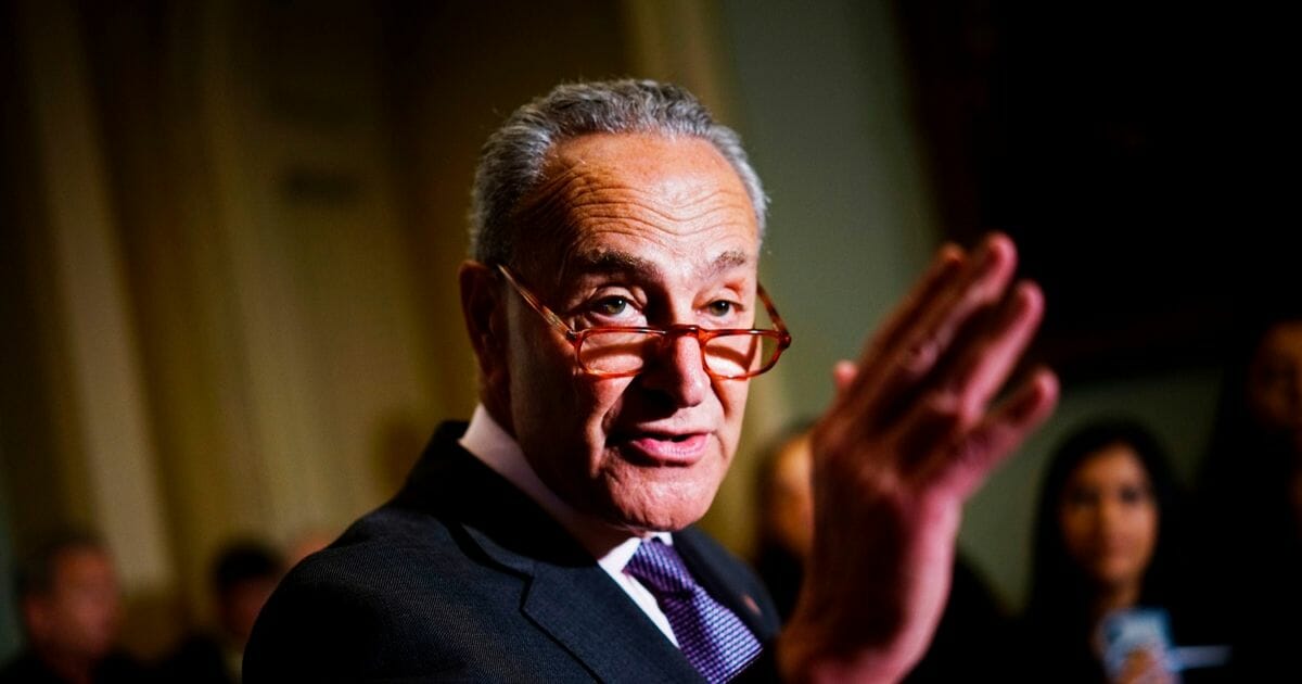 Senate Minority Leader Chuck Schumer speaks to reporters during a press conference at the U.S. Capitol in Washington, D.C. on Sept. 25, 2019.