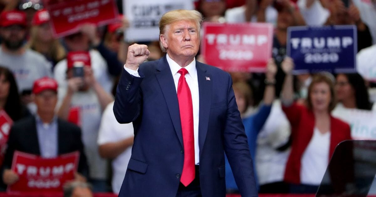 President Donald Trump speaks during a "Keep America Great" Campaign Rally at American Airlines Center on Oct. 17, 2019 in Dallas, Texas.