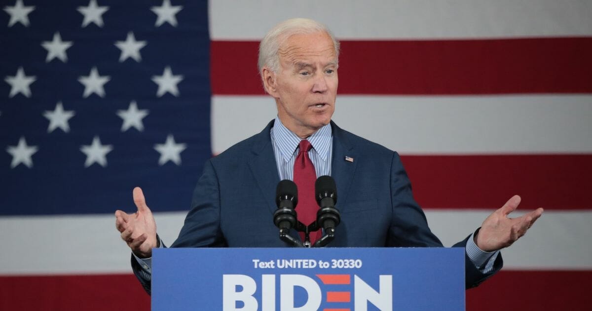 Democratic Presidential candidate former vice president Joe Biden speaks to guests during a campaign stop at the RiverCenter on Oct. 16, 2019 in Davenport, Iowa.