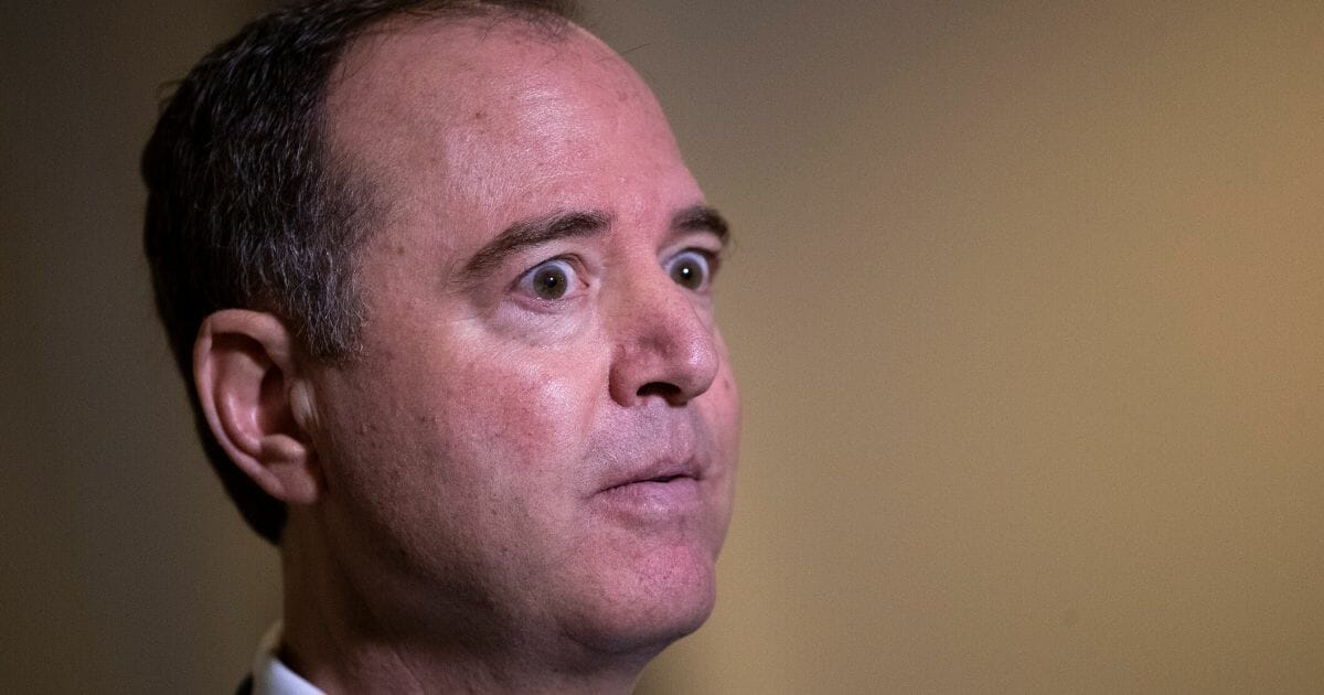 House Intelligence Committee Chairman Rep. Adam Schiff (D-Calif.) speaks to reporters following a closed-door hearing with the House Intelligence, Foreign Affairs and Oversight committees at the U.S. Capitol on Nov. 4, 2019, in Washington, D.C.
