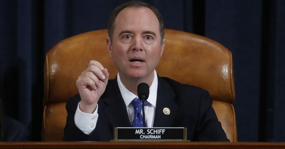 House Intelligence Committee Chairman Rep. Adam Schiff (D-California) speaks at a House Intelligence Committee hearing in the Longworth House Office Building on Capitol Hill on Nov. 20, 2019, in Washington, D.C.