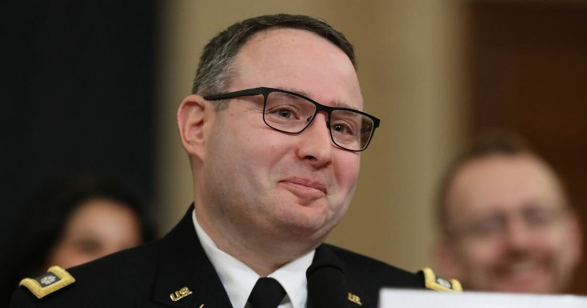 Lt. Col. Alexander Vindman, National Security Council Director for European Affairs, testifies before the House Intelligence Committee in the Longworth House Office Building on Capitol Hill Nov. 19, 2019, in Washington, D.C.
