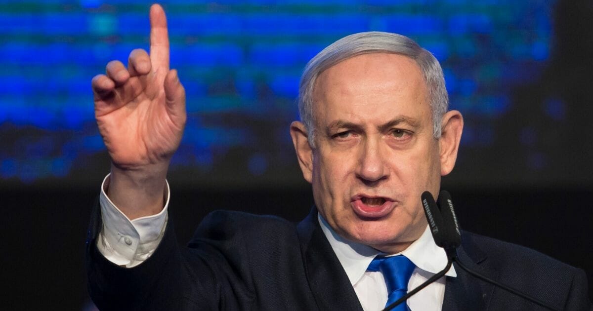 Israeli Prime Minister Benjamin Netanyahu speaks to supporters at a Likud Party gathering on Nov. 17, 2019, in Tel Aviv, Israel.