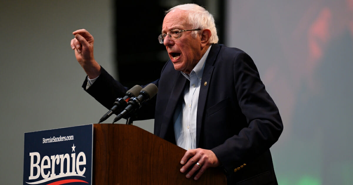 Democratic presidential candidate Sen. Bernie Sanders of Vermont speaks during the Climate Crisis Summit at Drake University on Nov. 9, 2019, in Des Moines, Iowa.
