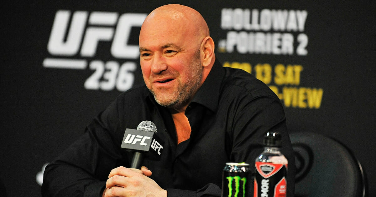UFC president Dana White conducts a post-game news conference after the UFC 236 event at State Farm Arena on April 13, 2019, in Atlanta, Georgia.
