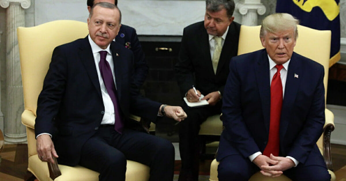 President Donald Trump meets with Turkish President Recep Tayyip Erdogan in the Oval Office of the White House on Nov. 13, 2019, in Washington, D.C.