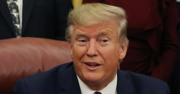 President Donald Trump speaks after signing H.R. 724, the Preventing Animal Cruelty and Torture Act, in the Oval Office at the White House on Nov. 25, 2019, in Washington, D.C.