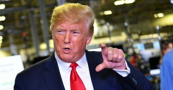 President Donald Trump speaks about the impeachment inquiry during a tour of the Flextronics computer manufacturing facility where Apple's Mac Pros are assembled in Austin, Texas, on Nov. 20, 2019.