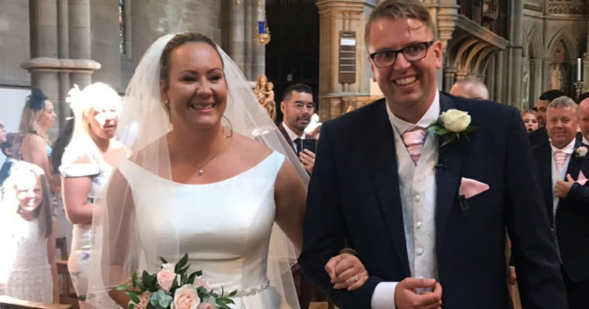 A British veteran stunned her groom at their wedding over the summer by walking down the aisle -- after 7 years in a wheelchair.