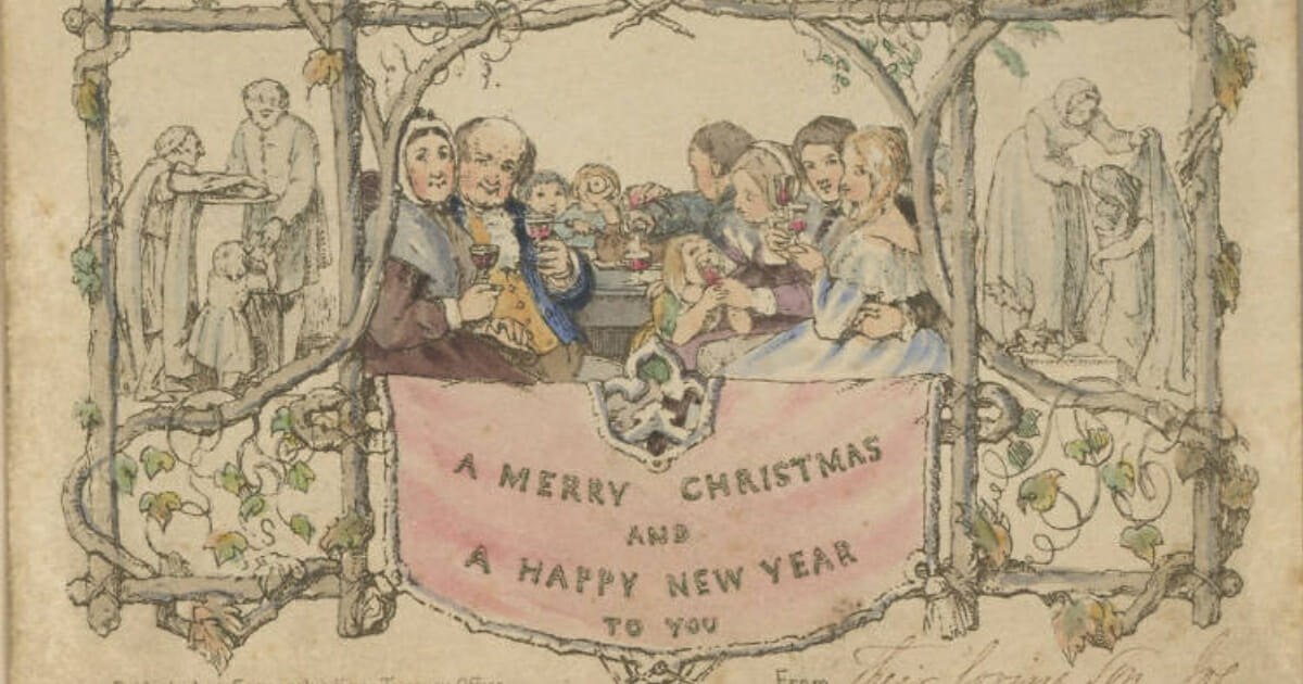 The world's first printed Christmas card.