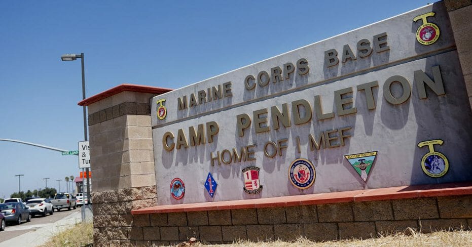 The main entrance to Camp Pendleton