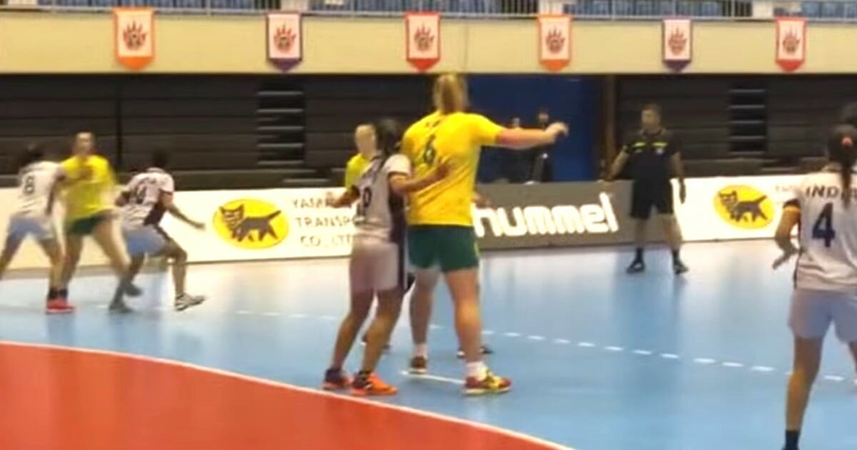 Australian trans athlete Hannah Mouncey competes against women in team handball.