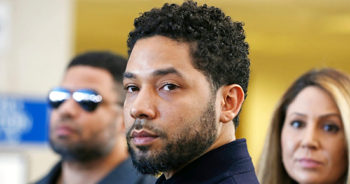Actor Jussie Smollett after his court appearance at Leighton Courthouse on March 26, 2019, in Chicago, Illinois.