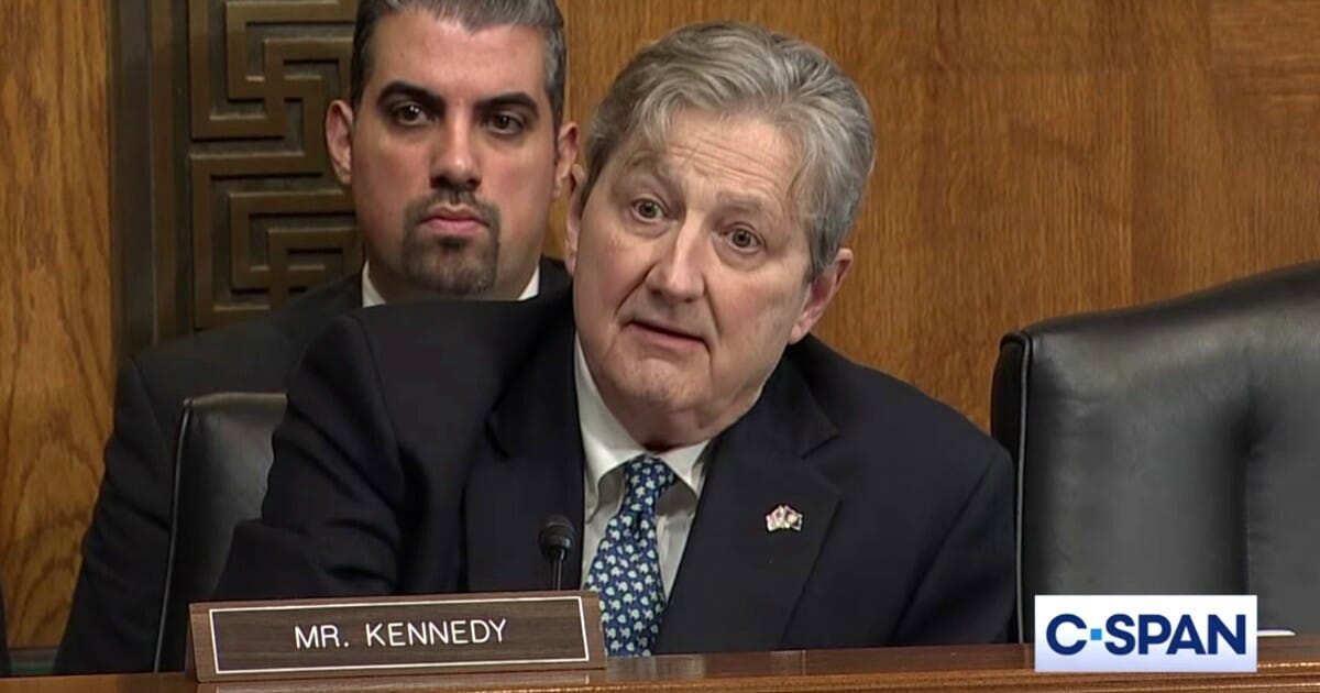 Sen. John Kennedy questions the Federal Bureau of Prisons director at a Senate committee hearing.