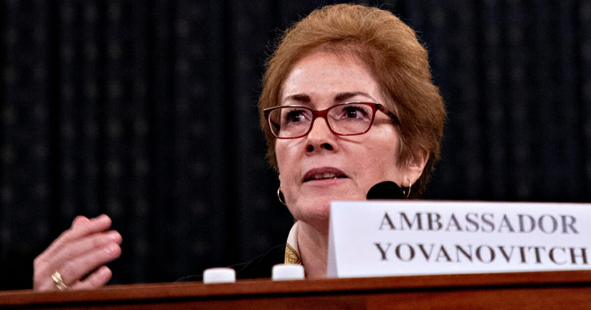 Former U.S. Ambassador to Ukraine Marie Yovanovitch testifies before the House Intelligence Committee.