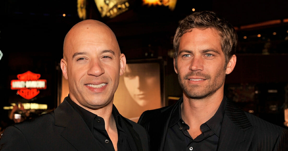 Actors Vin Diesel, left, and Paul Walker on March 12, 2009, in Universal City, California.