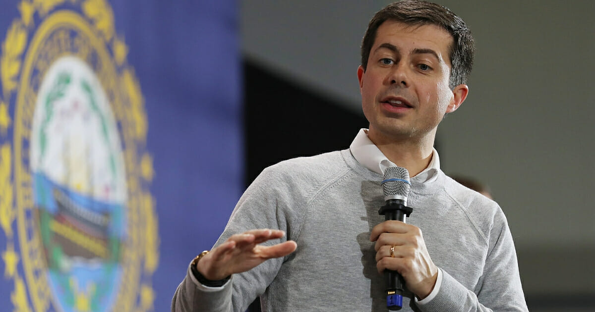 Democratic presidential candidate and South Bend, Indiana Mayor Pete Buttigieg speaks during a town hall event at the Walpole Middle School on Nov. 10, 2019, in Walpole, New Hampshire.