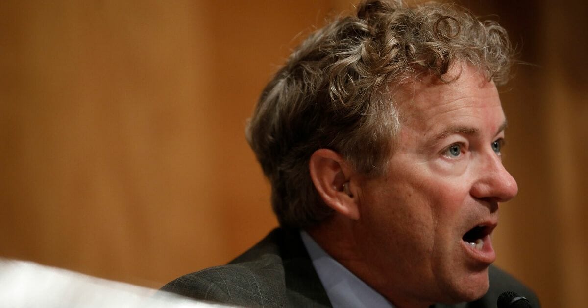 Sen. Rand Paul (R-Ky.) speaks during a Federal Spending Oversight And Emergency Management Subcommittee hearing on June 6, 2018, on Capitol Hill in Washington, D.C.