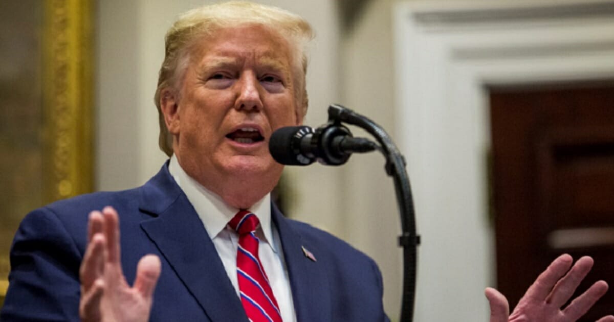 President Donald Trump speaks at the White House last week.