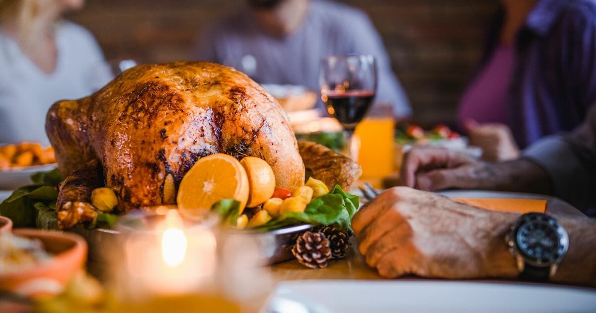 A stock image of a Thanksgiving feast.