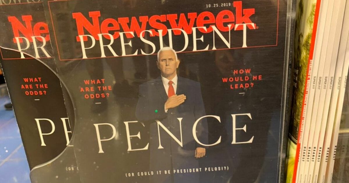 A Newsweek cover showing a possible President Mike Pence situation.