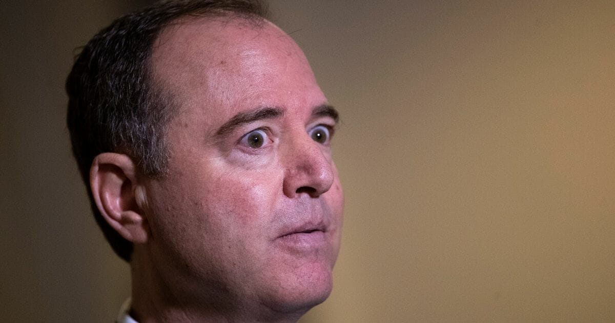 House Intelligence Committee Chairman Rep. Adam Schiff (D-California) speaks to reporters following a closed-door hearing with the House Intelligence, Foreign Affairs and Oversight committees at the U.S. Capitol on Nov. 4, 2019, in Washington, D.C.
