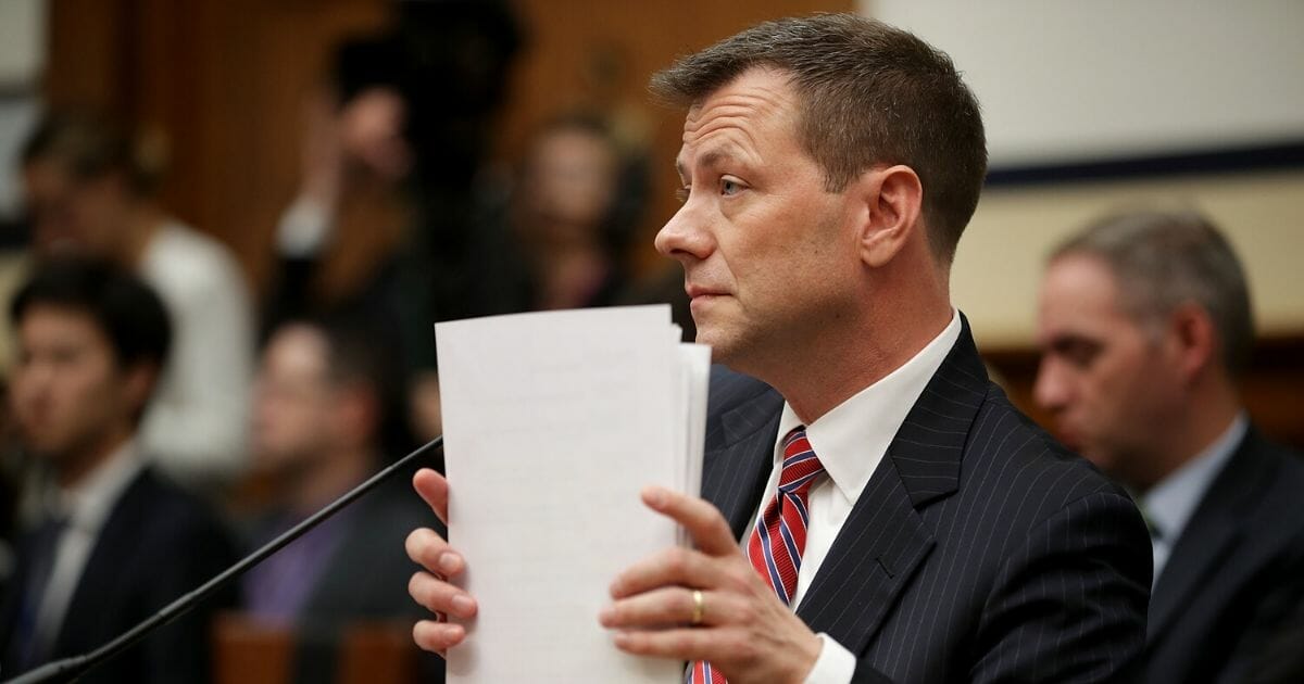 Former FBI Agent Peter Strzok is pictured in a file photo from his July 2018b testimony before the House Committee on Oversight and Government Reform.