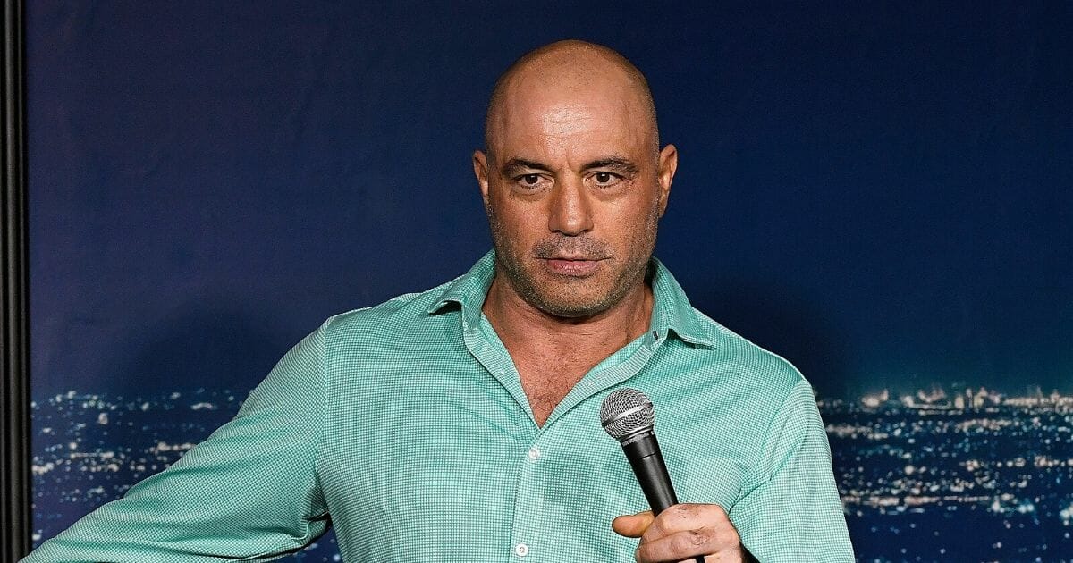 Comedian Joe Rogan is pictured in a file photo from March at the Ice House Comedy Club in Pasadena, California.