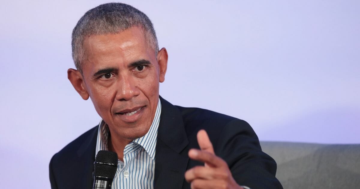 Former President Barack Obama is pictured in a file photo speaking at the Obama Foundation Summit on the campus of the Illinois Institute of Technology in Chicago on Oct.  29.
