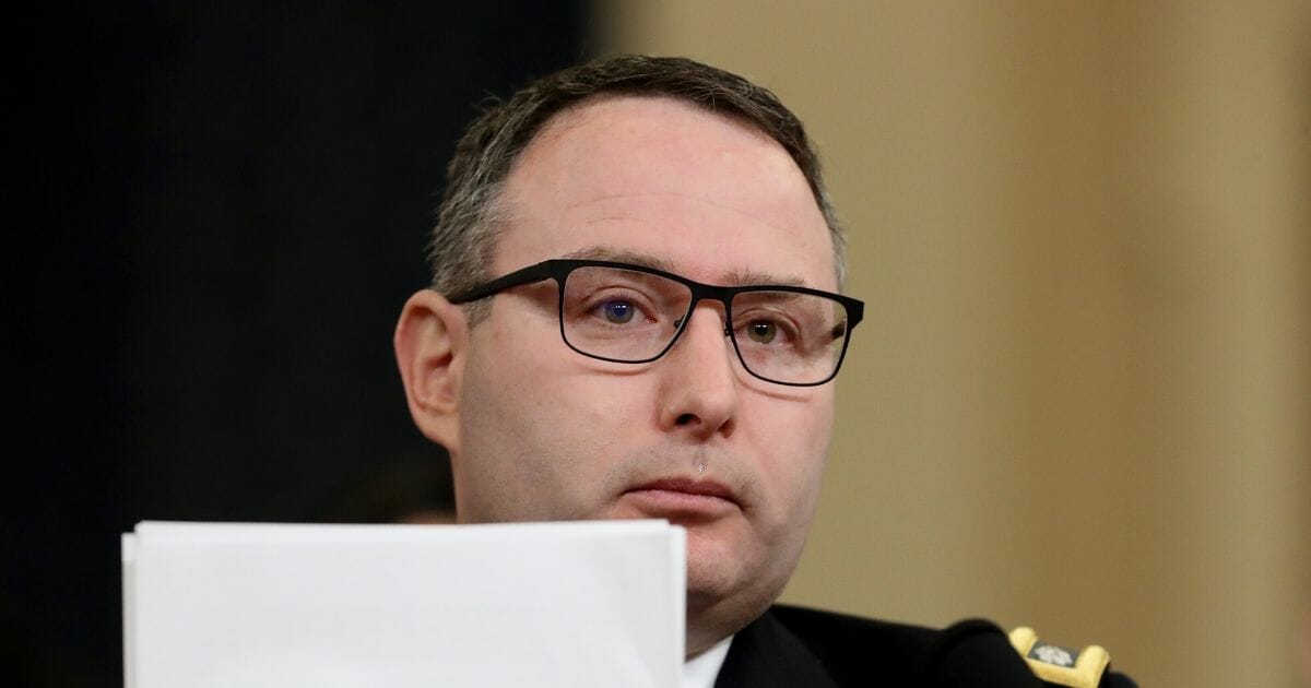 Lt. Col. Alexander Vindman, National Security Council Director for European Affairs, testifies before the House Intelligence Committee in the Longworth House Office Building on Capitol Hill on Nov. 19, 2019, in Washington, D.C.