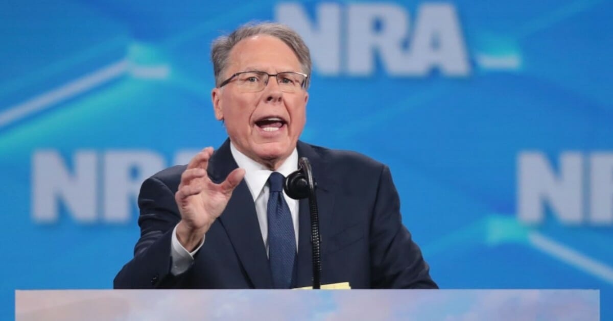 National Rifle Association chief executive Wayne LaPierre speaks at the NRA-ILA Leadership Forum on April 26, 2019, in Indianapolis.