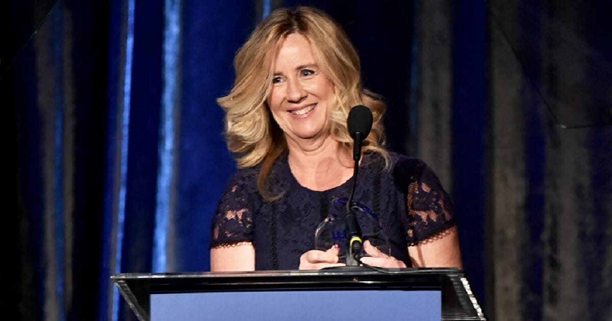 Christine Blasey Ford accepts the Rodger Baldwin Courage Award on Sunday from the ACLU of Southern California.