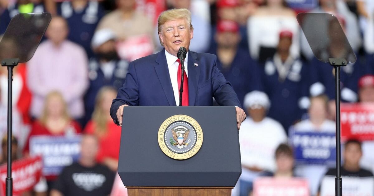 President Donald Trump speaks during a "Keep America Great" rally at the Monroe Civic Center on Nov. 06, 2019 in Monroe, Louisiana.
