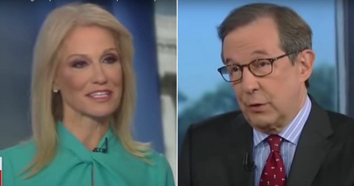 White house adviser Kellyanne Conway on Fox News with Chris Wallace.