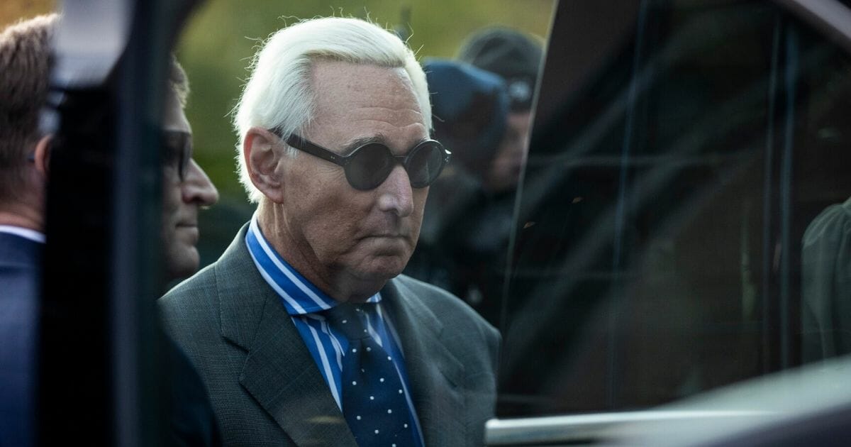 Roger Stone, former advisor to President Donald Trump, gets into a vehicle as he leaves the E. Barrett Prettyman United States Courthouse after he testified at his trial Nov. 8, 2019 in Washington, D.C.
