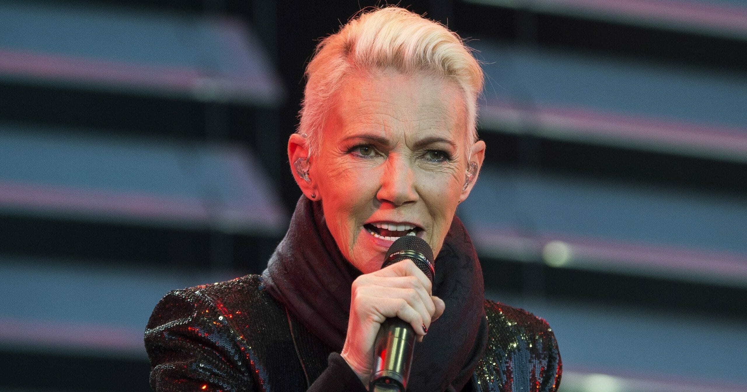 In this file photo dated July 18, 2015, Marie Fredriksson, singer of the pop duo Roxette.