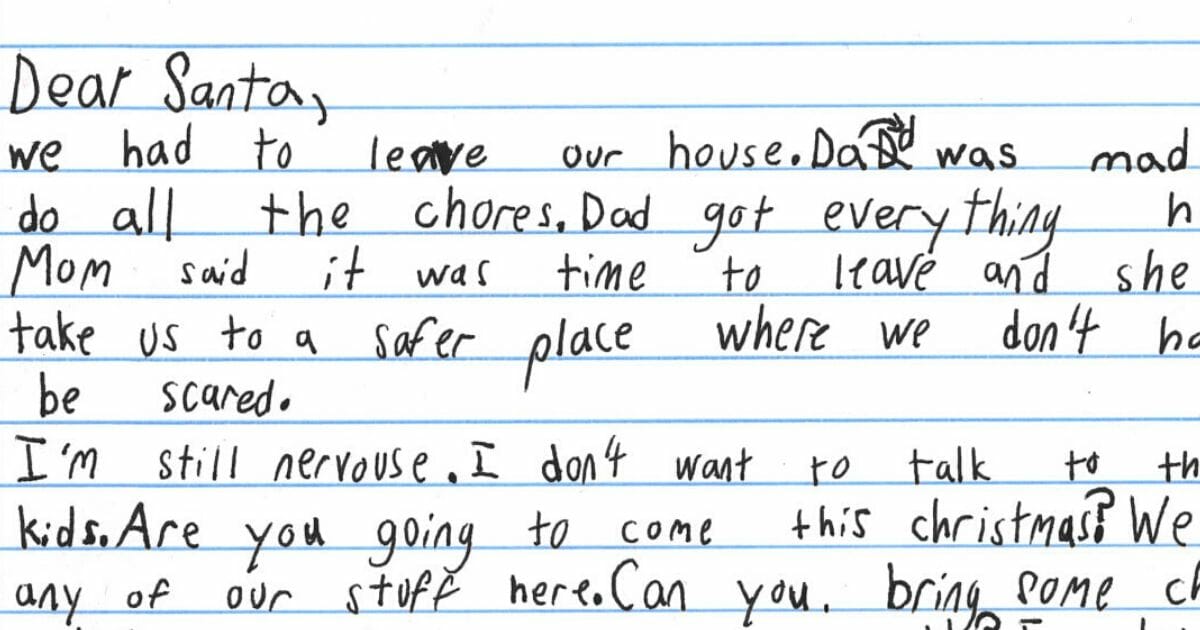 Seven-year-old Blake's letter to Santa.