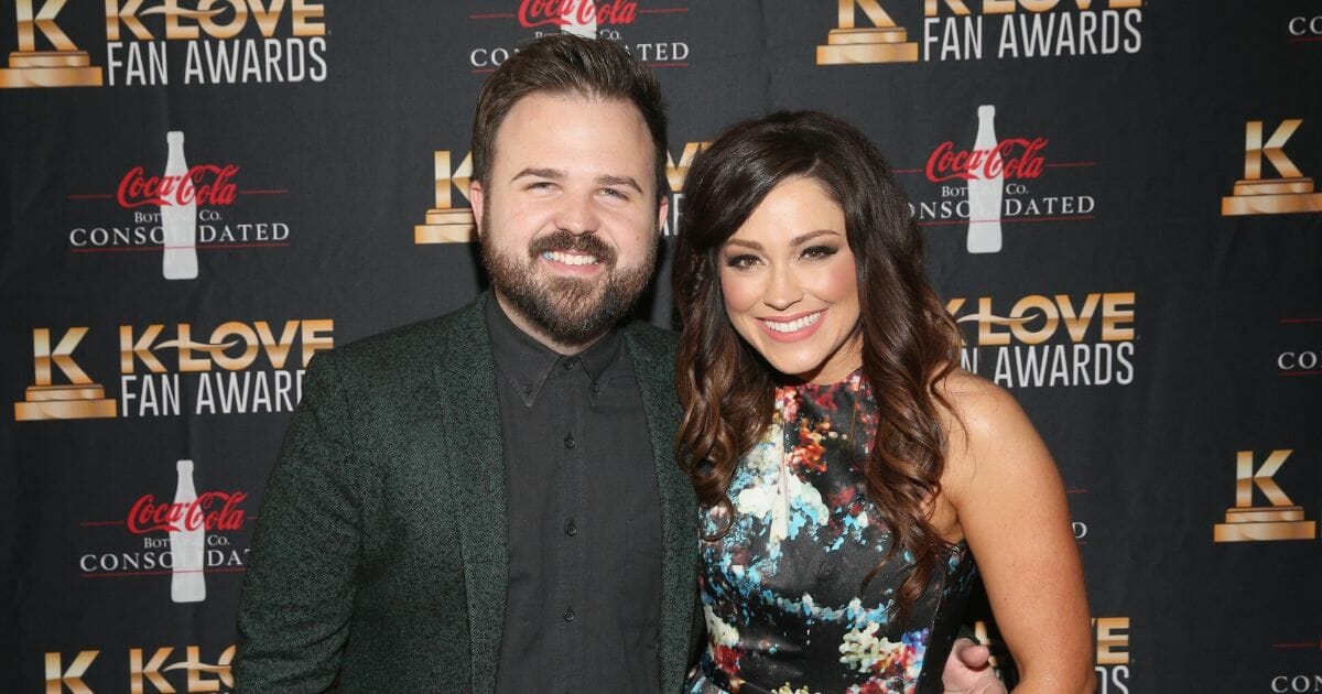 Cody Carnes and Kari Jobe arrive at the 5th Annual KLOVE Fan Awards at The Grand Ole Opry on May 28, 2017, in Nashville, Tennessee.