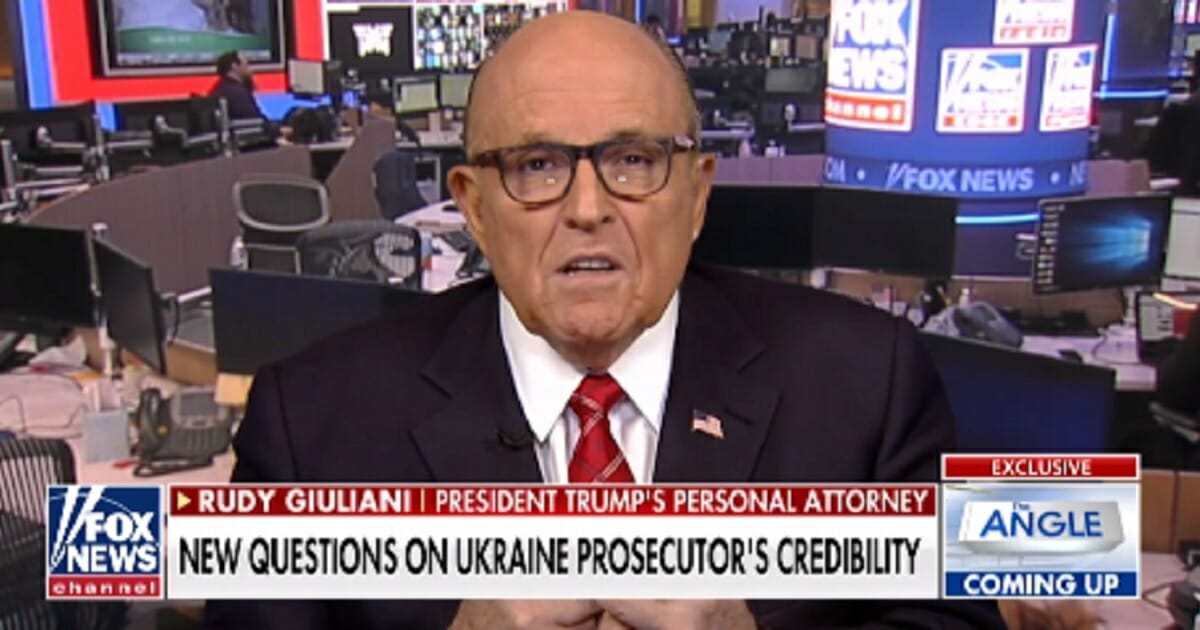 Rudy Giuliani, the former New York City mayor who is now President Donald Trump's personal attorney, appears Monday on Fox News' "The Ingraham Angle."
