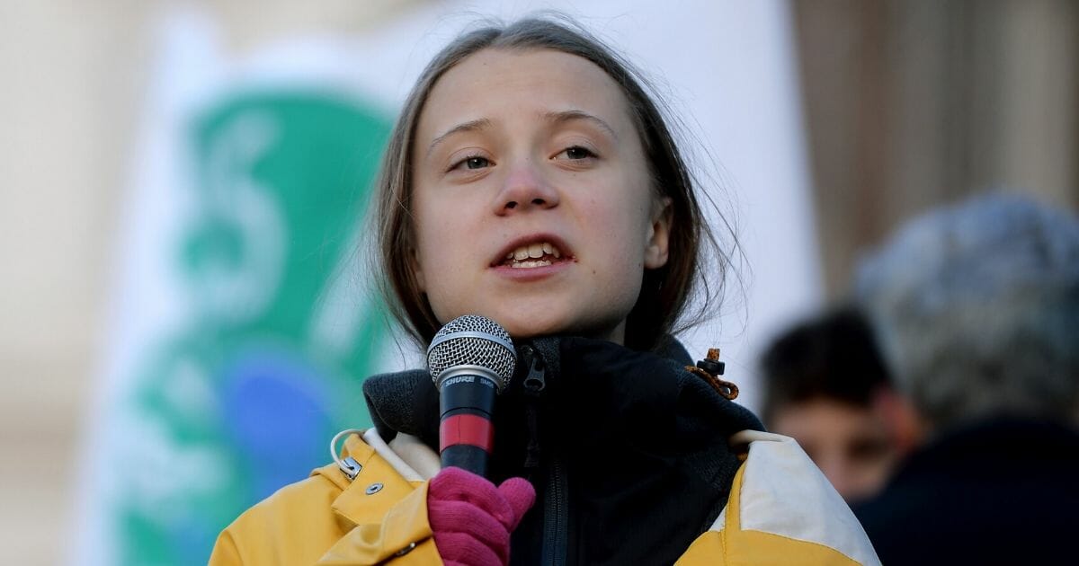 Swedish climate activist Greta Thunberg gives a speech during the Friday for Future climate protest, in Turin, Italy, on Dec. 13, 2019.
