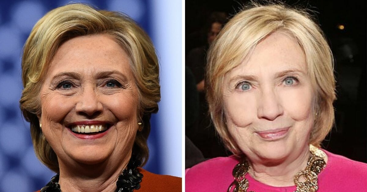 Former Democratic presidential candidate Hillary Clinton is seen in 2016, left, and now, right.