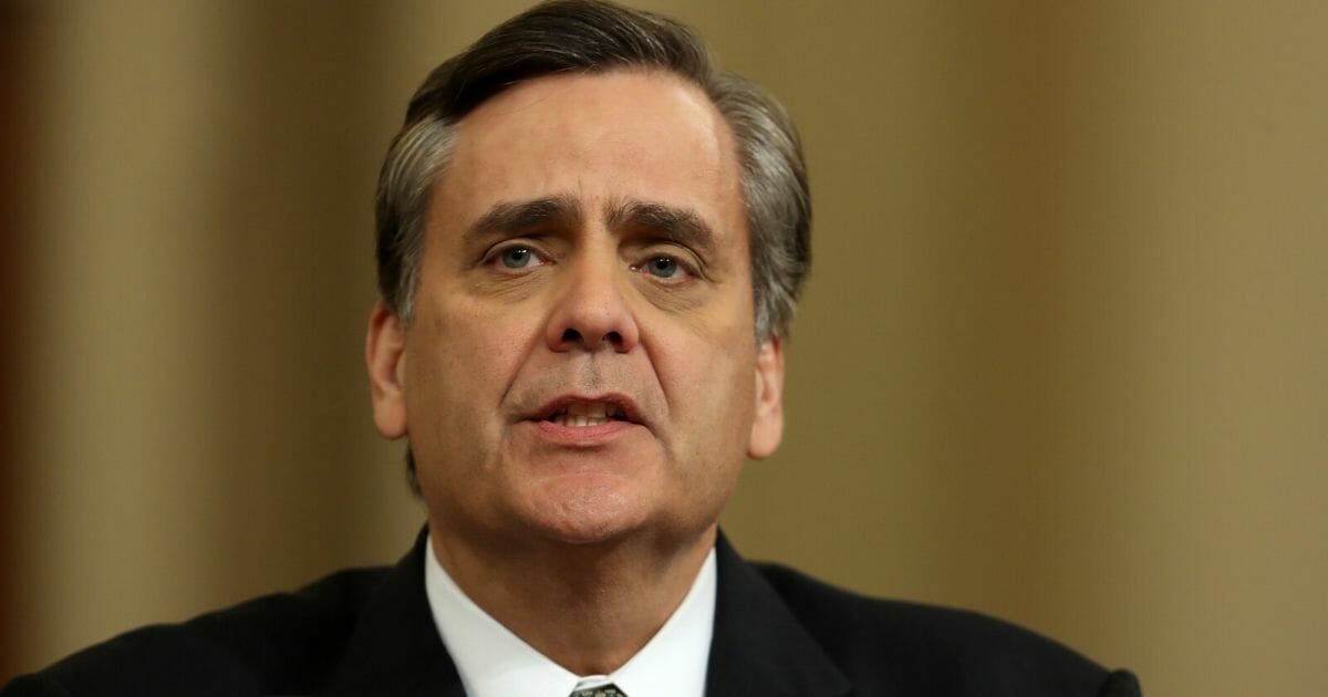 Constitutional scholar Jonathan Turley of George Washington University testifies before the House Judiciary Committee in the Longworth House Office Building on Capitol Hill on Dec. 4, 2019, in Washington, D.C.