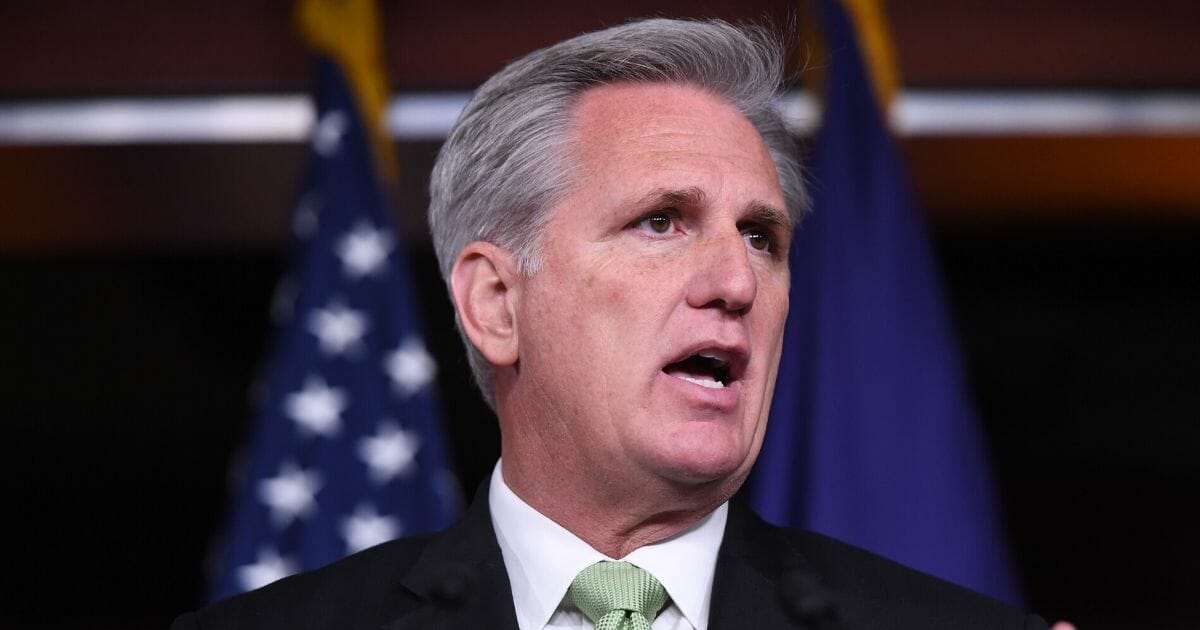House Minority Leader Kevin McCarthy, Republican of California, holds a press conference on Capitol Hill in Washington, D.C., Dec. 10, 2019.