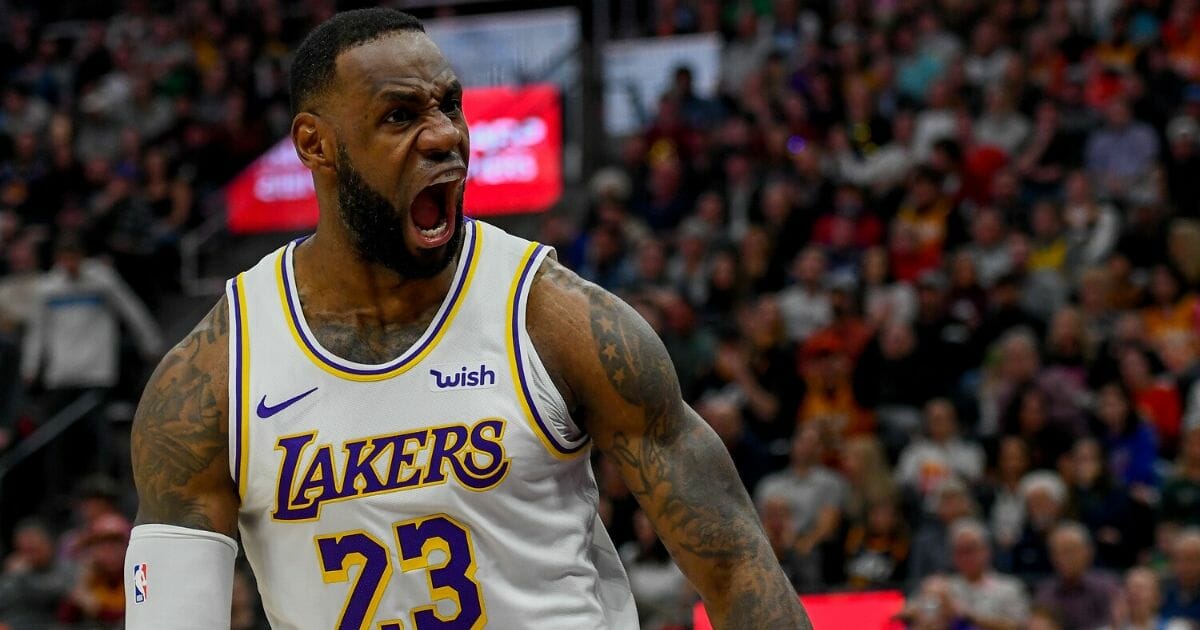 LeBron James #23 of the Los Angeles Lakers celebrates a dunk during a game against the Utah Jazz at Vivint Smart Home Arena on Dec. 4, 2019, in Salt Lake City, Utah.