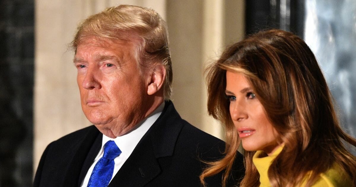 President Donald Trump and first lady Melania Trump arrive at No. 10 Downing Street for a reception on Dec. 3, 2019, in London, England. (