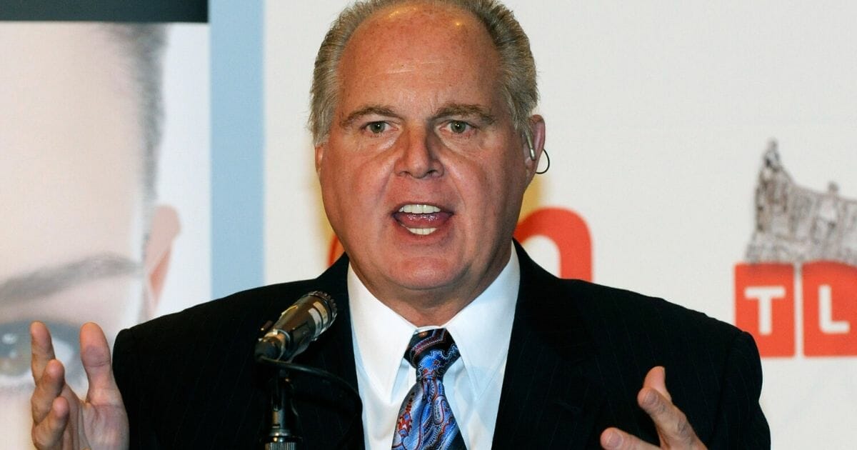 Radio talk show host and conservative commentator Rush Limbaugh speaks during a news conference at the Planet Hollywood Resort & Casino on Jan. 27, 2010, in Las Vegas, Nevada.